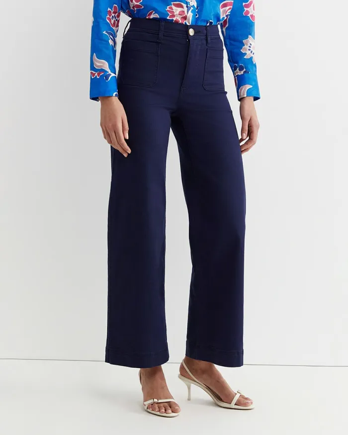 Women Pants Sportscraft Nili Wide Leg Jean Navy