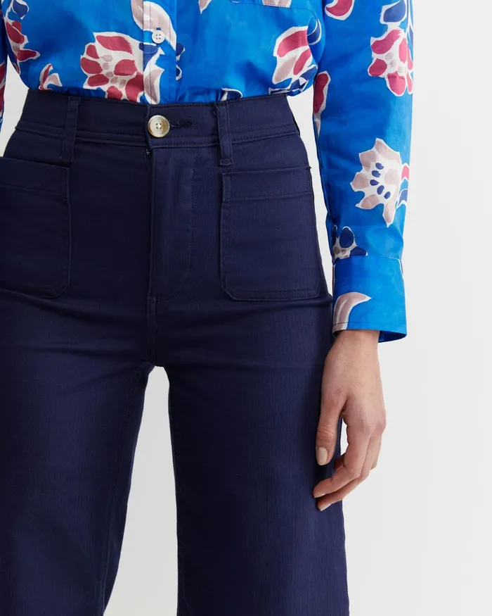 Women Pants Sportscraft Nili Wide Leg Jean Navy