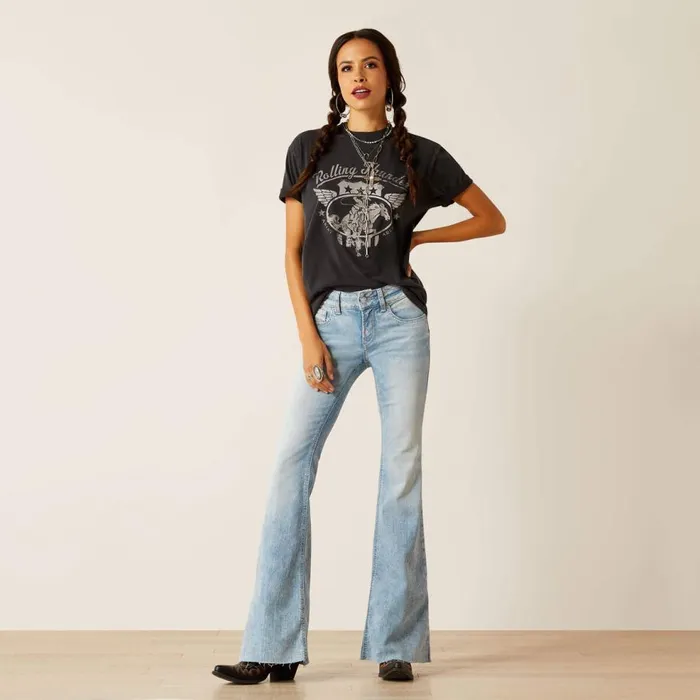 Women Perfect Rise Jimena Flare Snowland Ariat Denim Women Perfect Rise Jimena Flare Snowland Ariat Denim