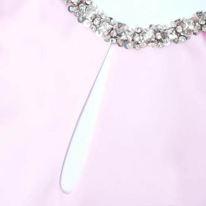 Women Pink Satin Embellished Top Self Portrait CoOrds