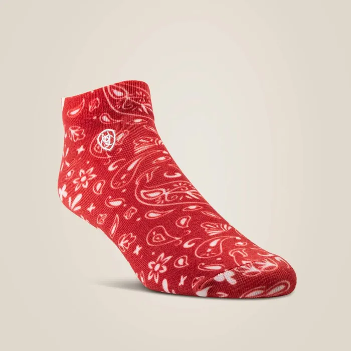Women Pony Print Ankle Sock 2 Pair Multi Color Pack Blackred Ariat Socks