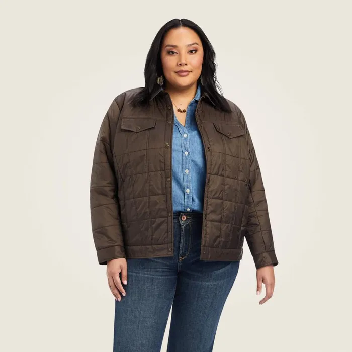 Women Puffer Trucker Insulated Jacket Banyan Bark Ariat Jackets and Vests Women Puffer Trucker Insulated Jacket Banyan Bark Ariat Jackets and Vests