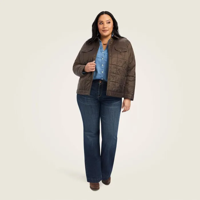 Women Puffer Trucker Insulated Jacket Banyan Bark Ariat Jackets and Vests Women Puffer Trucker Insulated Jacket Banyan Bark Ariat Jackets and Vests