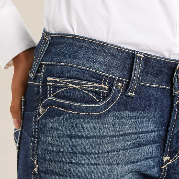 Women REAL Mid Rise Stretch Original Boot Cut Jean Spitfire Ariat Denim Women REAL Mid Rise Stretch Original Boot Cut Jean Spitfire Ariat Denim