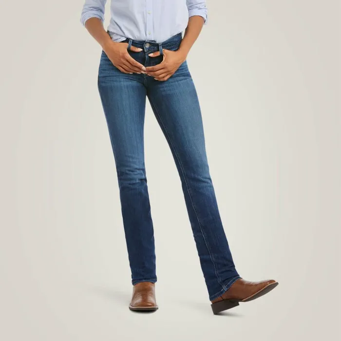 Women REAL Perfect Rise Abby Straight Jean Mackenzie Ariat Denim