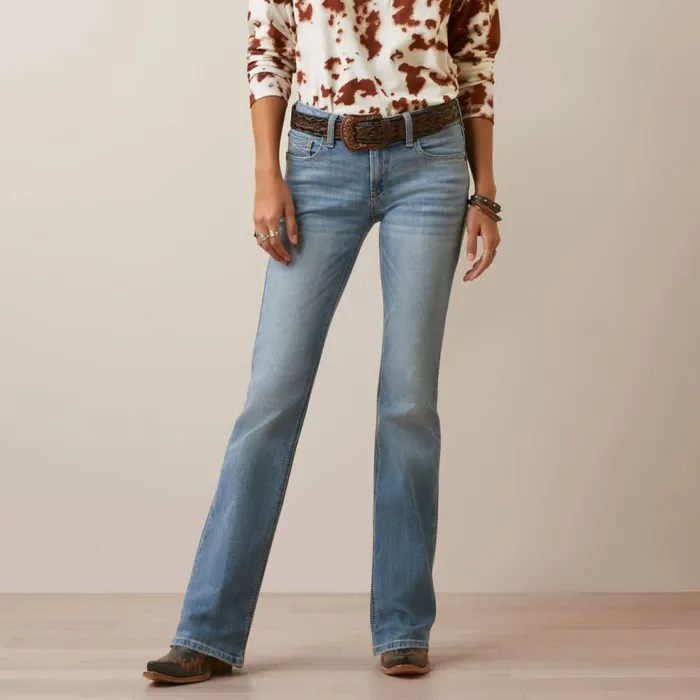 Women REAL Perfect Rise Arrow Fit Penelope Boot Cut Jean Oklahoma Ariat Denim
