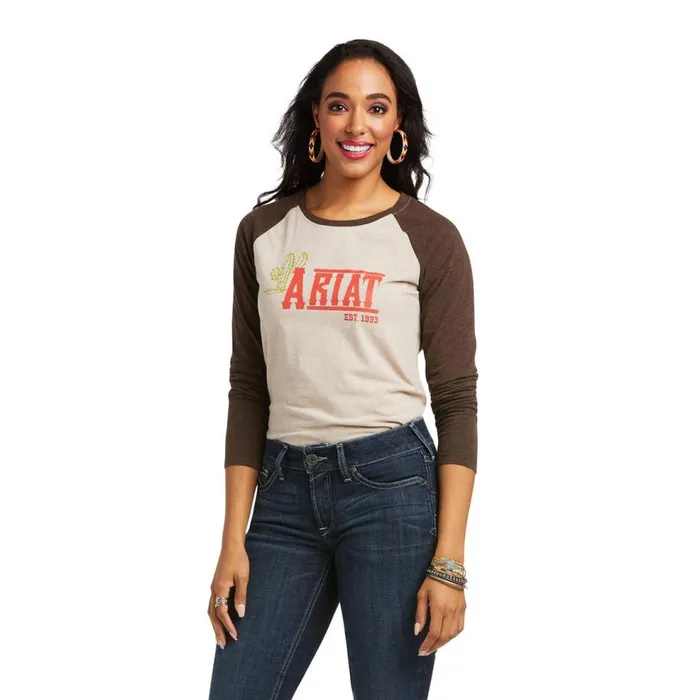 Women REAL Ariat Graphic Tee Oatmeal Heather Ariat TShirts and Tops