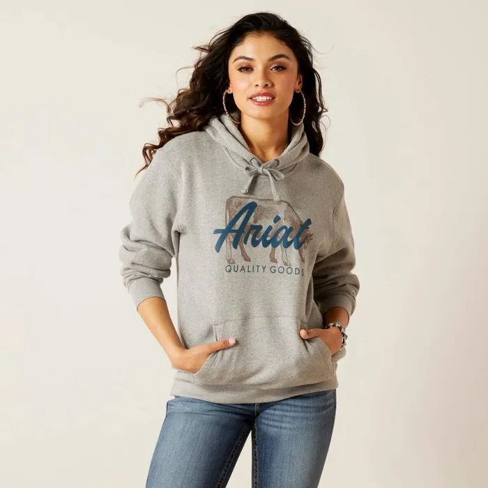 Women REAL Grazing Hoodie Heather Grey Ariat Sweatshirts and Hoodies