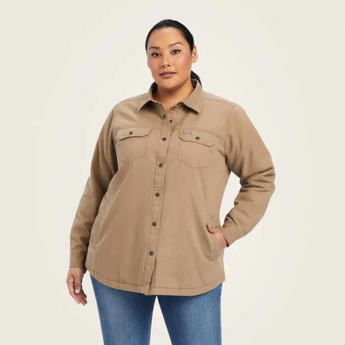 Women Rebar Classic Canvas Shirt Jacket Rebar Khaki Ariat Jackets and Vests Women Rebar Classic Canvas Shirt Jacket Rebar Khaki Ariat Jackets and Vests