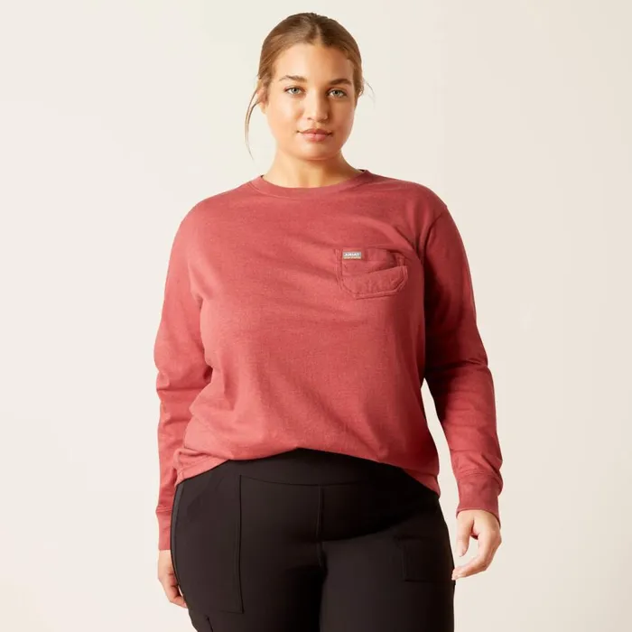 Women Rebar Cotton Strong Arrow Red Dahlia Heather Ariat TShirts and Tops Women Rebar Cotton Strong Arrow Red Dahlia Heather Ariat TShirts and Tops