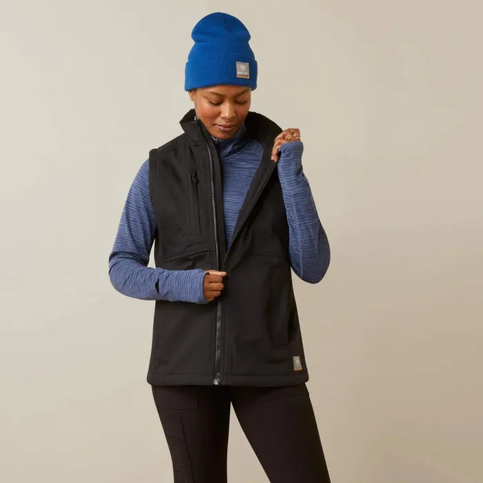 Women Rebar DuraCanvas Insulated Vest Black Ariat Workwear