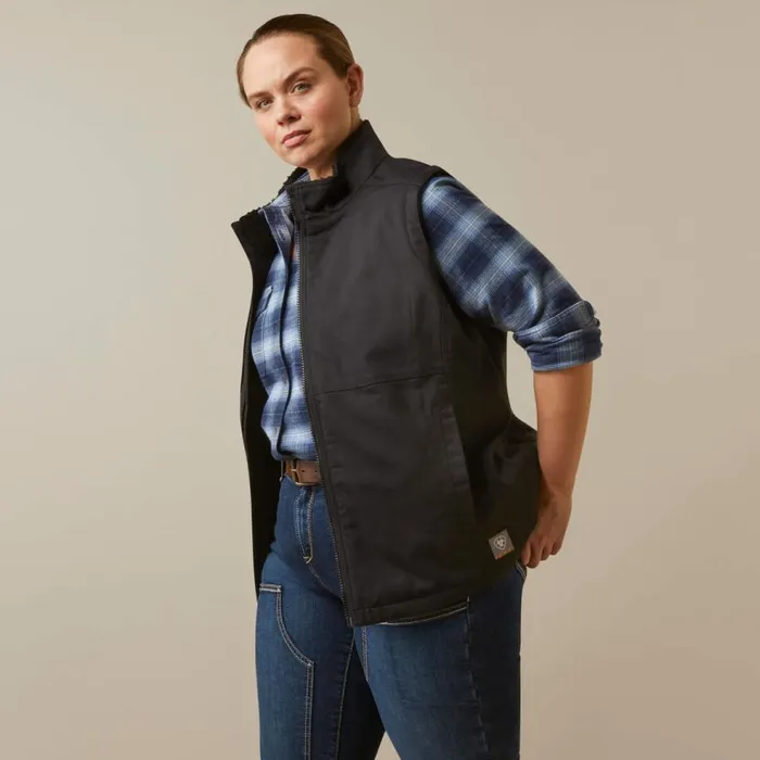 Women Rebar DuraCanvas Insulated Vest Black Ariat Workwear Women Rebar DuraCanvas Insulated Vest Black Ariat Workwear