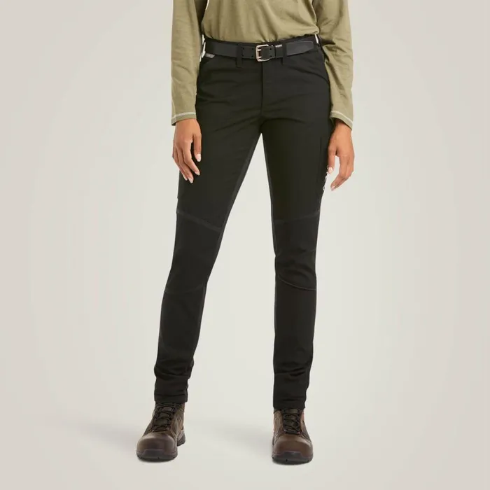 Women Rebar DuraStretch Ripstop Cargo Straight Leg Pant Black Ariat Pants and Shorts