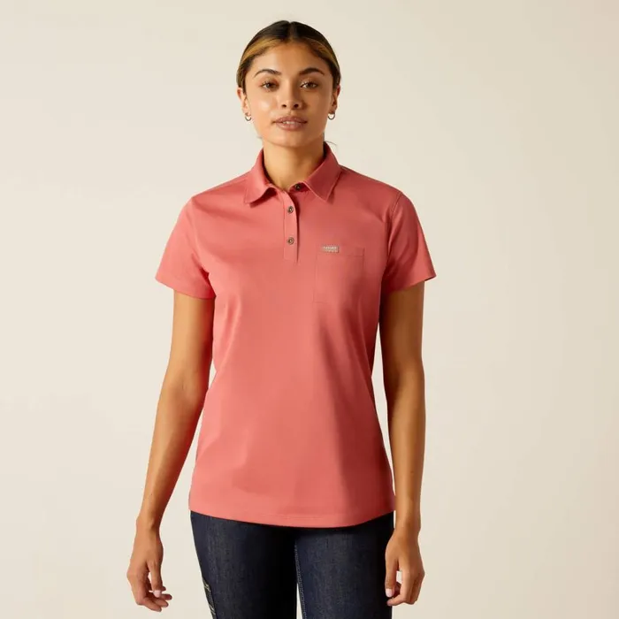 Women Rebar Foreman Polo Mineral Red Ariat TShirts and Tops