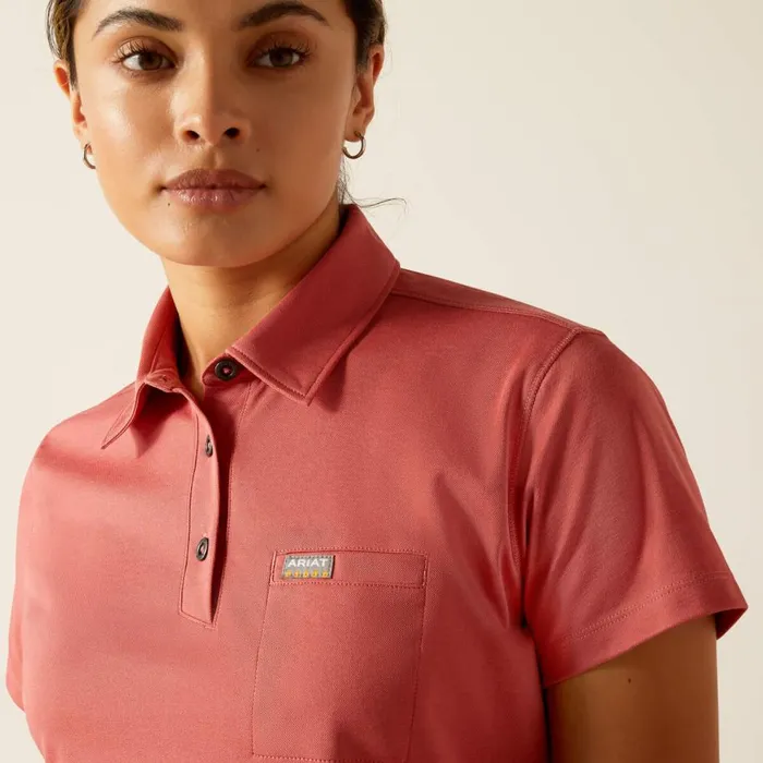 Women Rebar Foreman Polo Mineral Red Ariat TShirts and Tops Women Rebar Foreman Polo Mineral Red Ariat TShirts and Tops