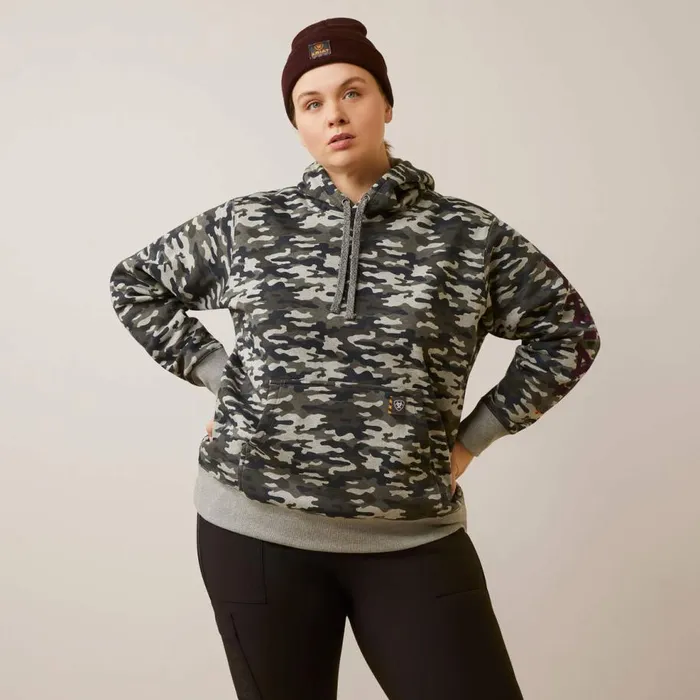 Women Rebar Graphic Printed Hoodie Heather Grey Camo Ariat Sweatshirts and Hoodies Women Rebar Graphic Printed Hoodie Heather Grey Camo Ariat Sweatshirts and Hoodies