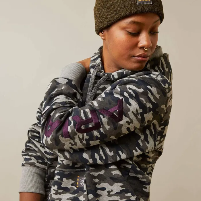 Women Rebar Graphic Printed Hoodie Heather Grey Camo Ariat Sweatshirts and Hoodies Women Rebar Graphic Printed Hoodie Heather Grey Camo Ariat Sweatshirts and Hoodies