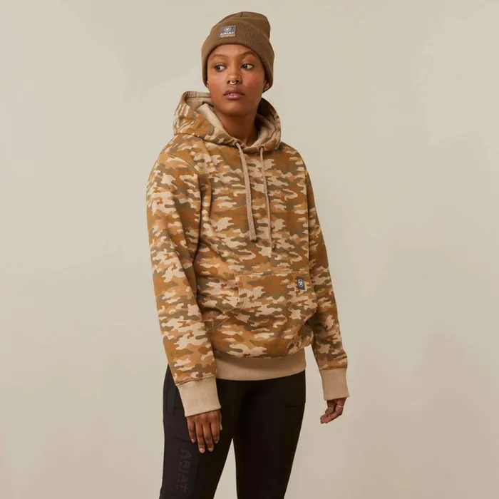 Women Rebar Graphic Printed Hoodie Oatmeal Camo Print Ariat Sweatshirts and Hoodies