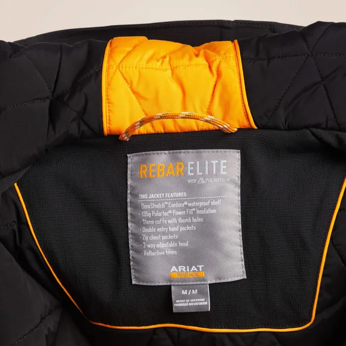 Women Rebar Polartec Elite Waterproof Insulated Jacket Black Ariat Jackets and Vests