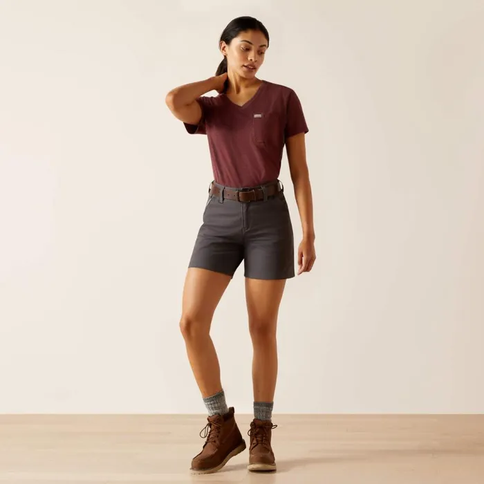 Women Rebar PR Made Tough 6034 Short Rebar Grey Ariat Pants and Shorts