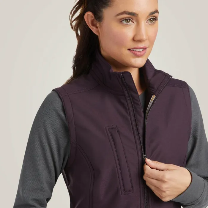 Women Rebar Stretch Canvas Softshell Vest Plum Perfect Ariat Jackets and Vests Women Rebar Stretch Canvas Softshell Vest Plum Perfect Ariat Jackets and Vests