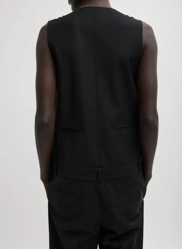 Women Recycled Tropical Wool Tuxedo Jumpsuit Black Tibi Dresses