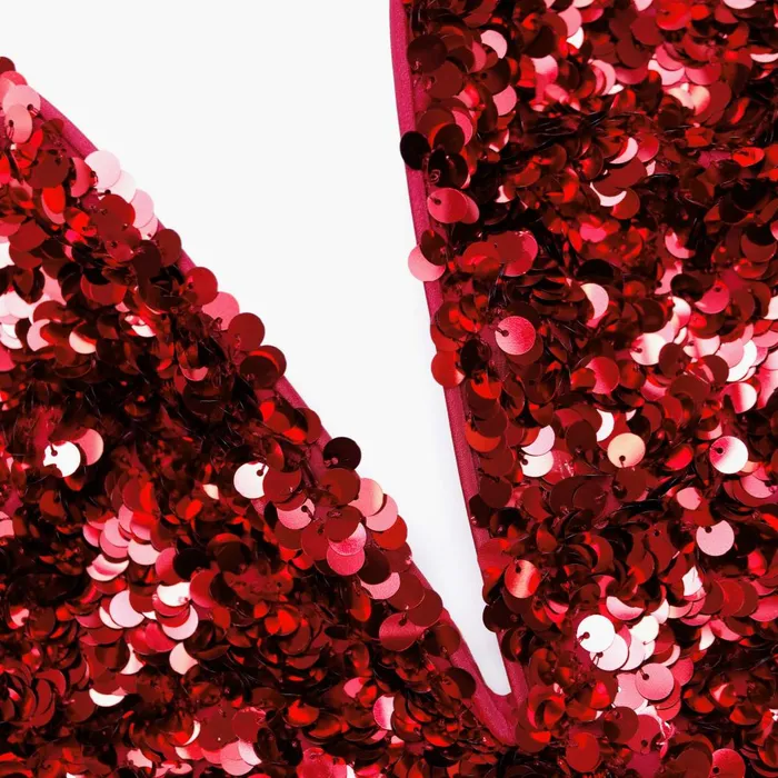 Women Red 3D Sequin Top Self Portrait Tops