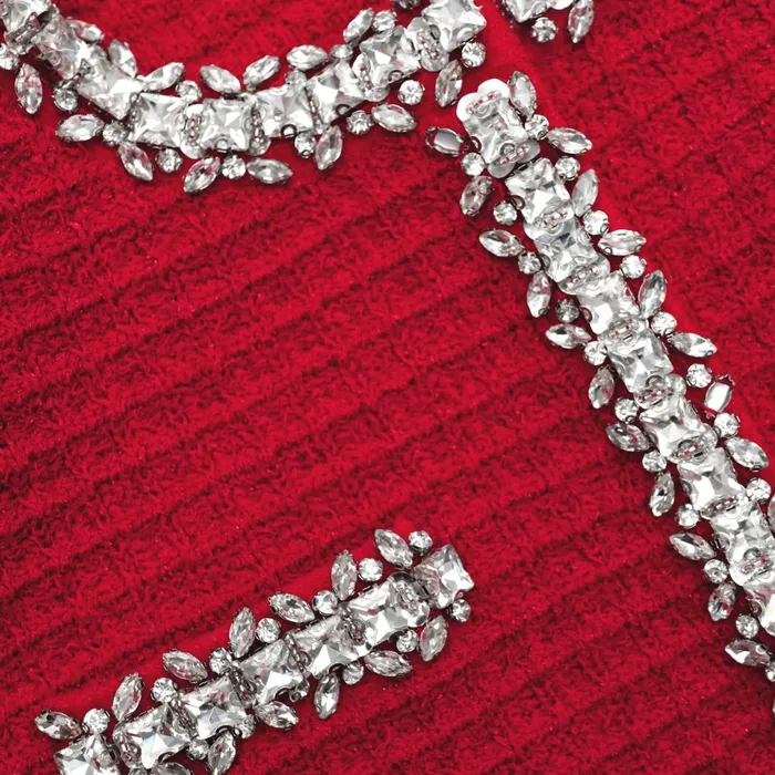 Women Red Textured Knit Cardigan Self Portrait Outerwear