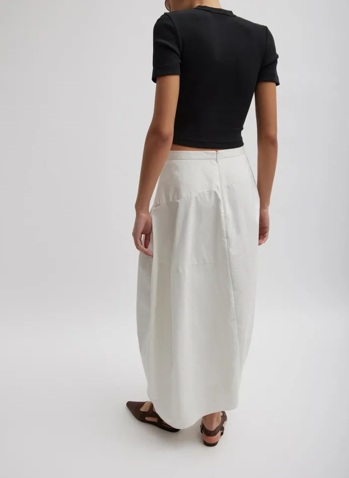 Women Ribbed Cropped Baby TShirt Black Tibi Tops