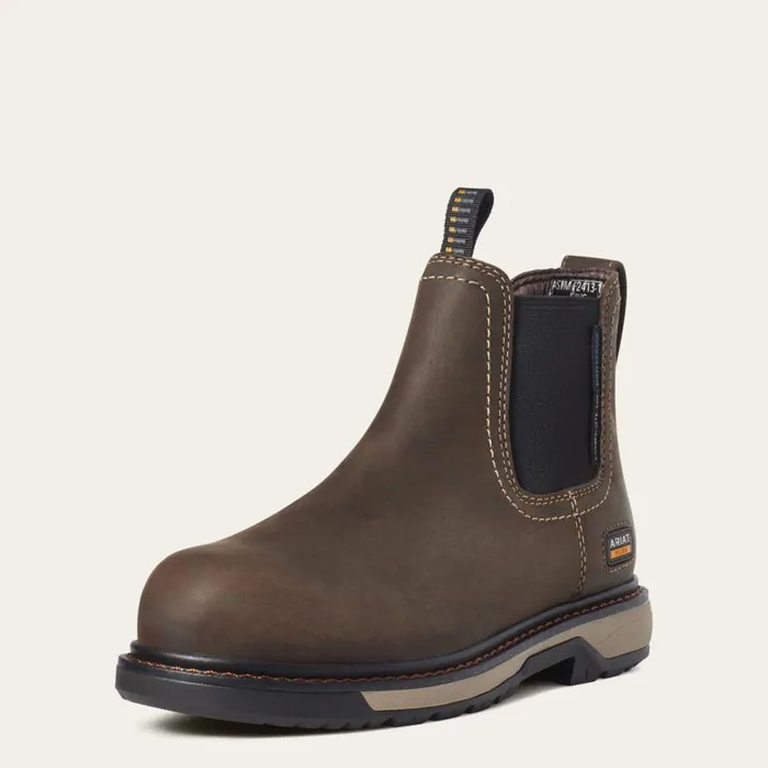 Women Riveter Chelsea CSA Waterproof Composite Toe Work Boot Dark Brown Ariat Chelsea Boots