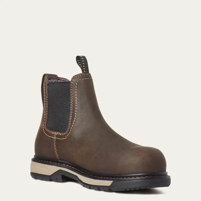 Women Riveter Chelsea CSA Waterproof Composite Toe Work Boot Dark Brown Ariat Chelsea Boots