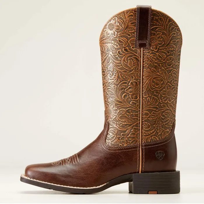 Women Round Up Wide Square Toe Western Boot Arizona Brown Ariat Western Boots Women Round Up Wide Square Toe Western Boot Arizona Brown Ariat Western Boots