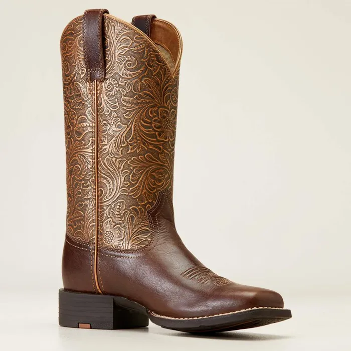 Women Round Up Wide Square Toe Western Boot Arizona Brown Ariat Western Boots Women Round Up Wide Square Toe Western Boot Arizona Brown Ariat Western Boots