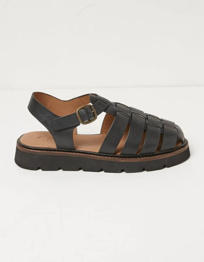Women Sandals FatFace Elodie Fisherman Sandal Black