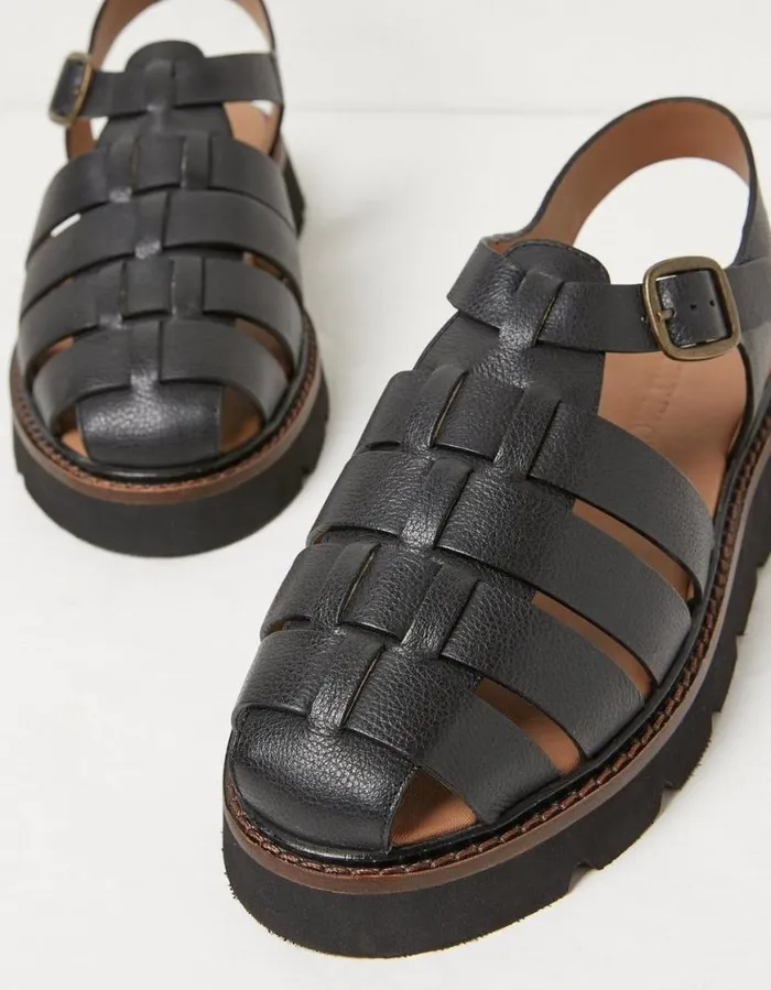 Women Sandals FatFace Elodie Fisherman Sandal Black