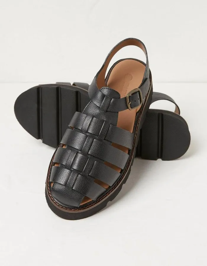 Women Sandals FatFace Elodie Fisherman Sandal Black