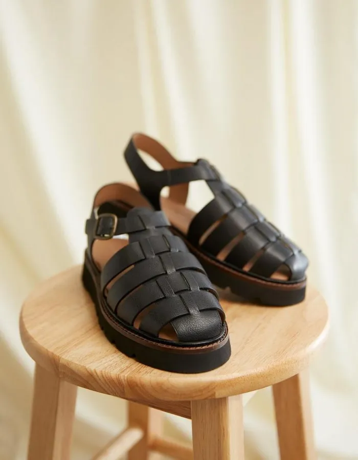 Women Sandals FatFace Elodie Fisherman Sandal Black