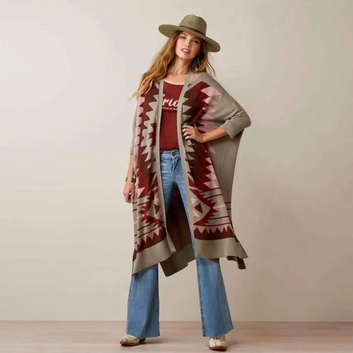 Women Serape Style Cardigan Multi Ariat Sweaters and Cardigans