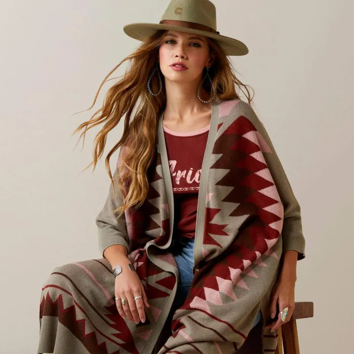 Women Serape Style Cardigan Multi Ariat Sweaters and Cardigans