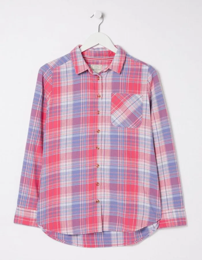 Women Shirts and Blouses FatFace Olivia Check Shirt Blue