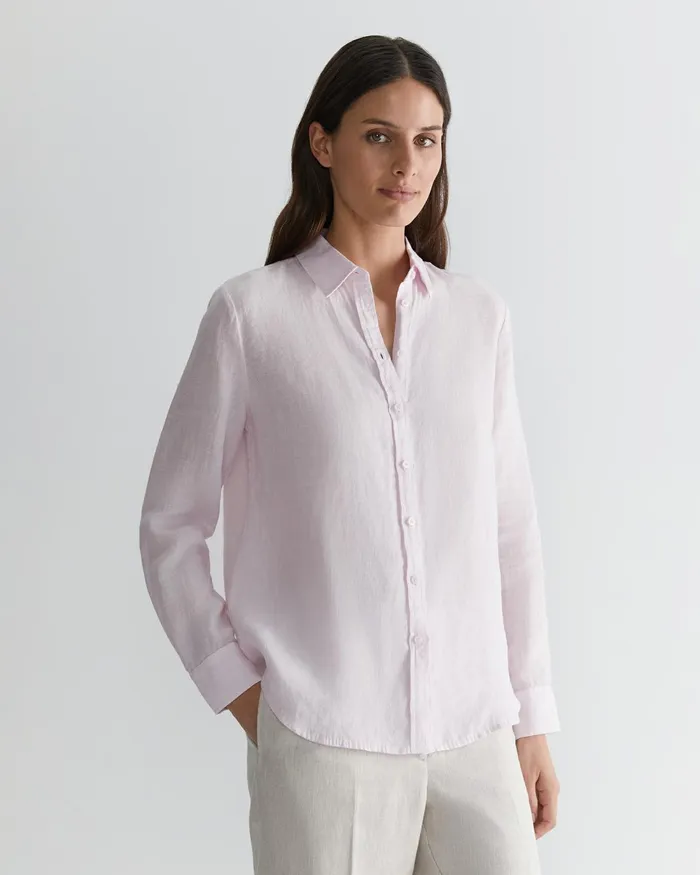 Women Shirts Sportscraft Dahlia Long Sleeve Linen Shirt Pink