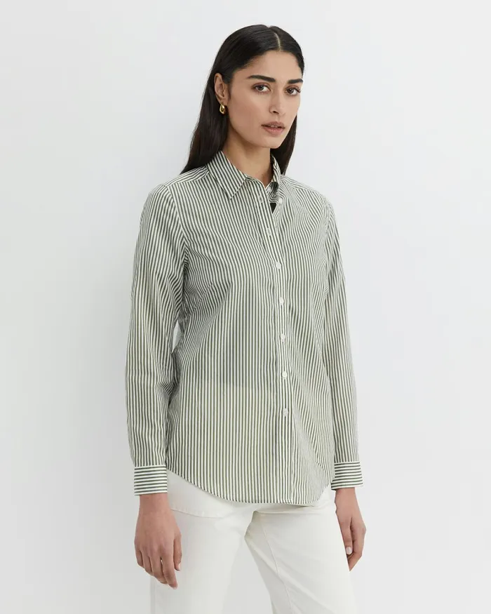 Women Shirts Sportscraft Stripe Lily Voile Shirt Khakiwhite
