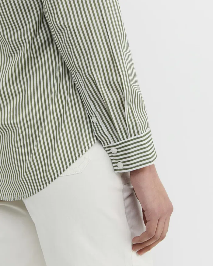 Women Shirts Sportscraft Stripe Lily Voile Shirt Khakiwhite