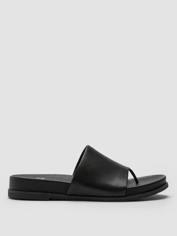 Women Shoes Eileen Fisher Duet Tumbled Leather Sandal Black