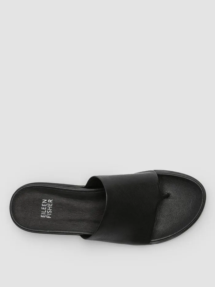 Women Shoes Eileen Fisher Duet Tumbled Leather Sandal Black
