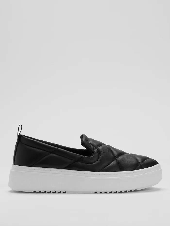 Women Shoes Eileen Fisher Poem Nappa Leather Platform Sneaker Black
