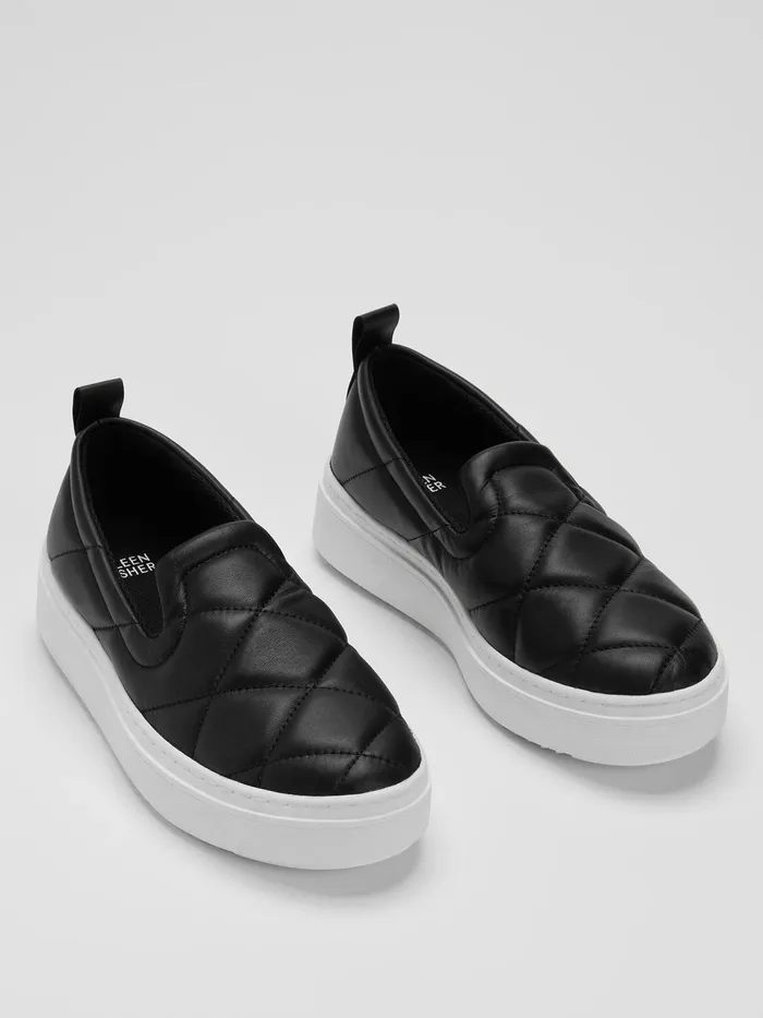 Women Shoes Eileen Fisher Poem Nappa Leather Platform Sneaker Black