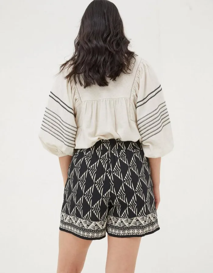 Women Shorts FatFace Mono Geo Flippy Short Black
