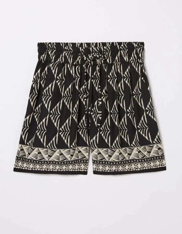 Women Shorts FatFace Mono Geo Flippy Short Black