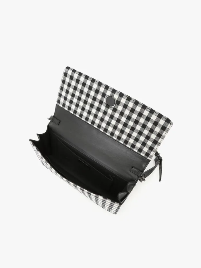 Women Shoulder and Crossbody Bags Agns B Cotton Gingham Print Clutch